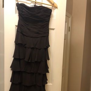 Kay Unger New York chocolate brown strapless dress